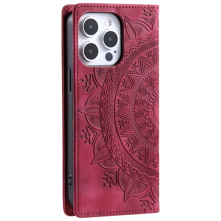 For iPhone 16 Pro Max Totem Embossed Magnetic Leather Phone Case(Red) - iPhone 16 Pro Max Cases by PMC TechLife | Online Shopping South Africa | PMC TechLife | Buy Now Pay Later Mobicred
