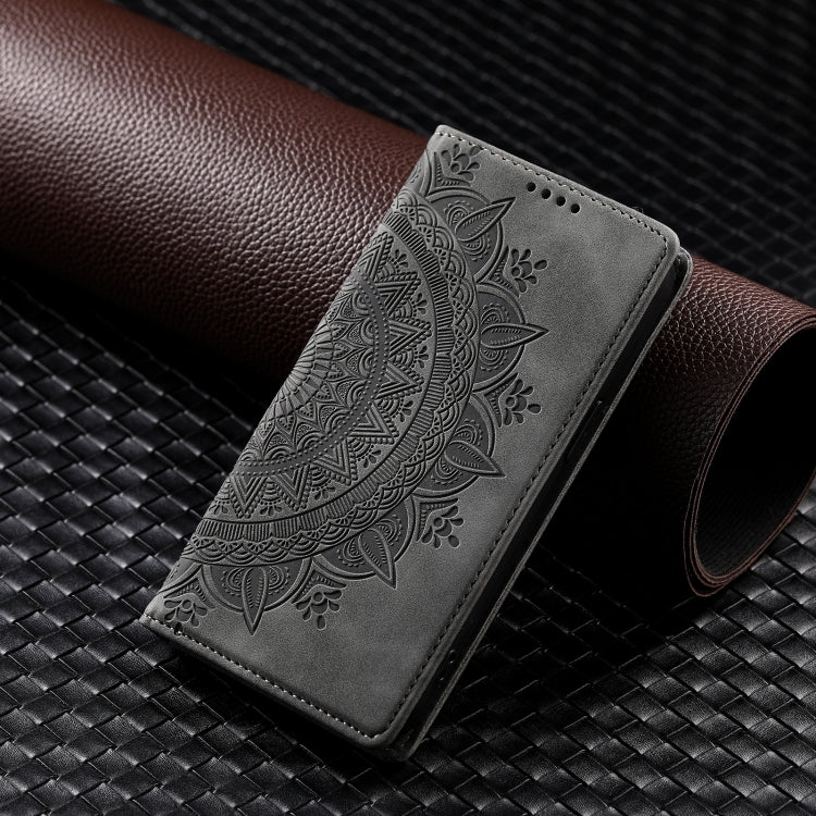 For iPhone 16 Pro Totem Embossed Magnetic Leather Phone Case(Grey) - free shipping - PMC TechLife - Order now!