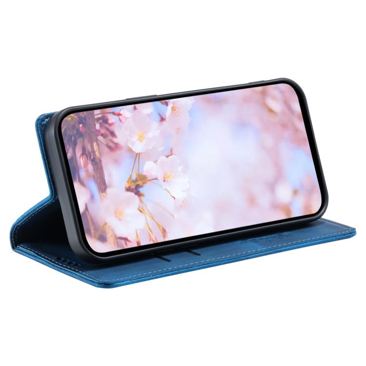 For iPhone 16e Totem Embossed Magnetic Leather Phone Case(Blue) - iPhone 16e Cases by PMC TechLife | Online Shopping South Africa | PMC TechLife | Buy Now Pay Later Mobicred