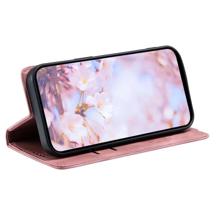 For iPhone 16e Totem Embossed Magnetic Leather Phone Case(Rose Gold) - iPhone 16e Cases by PMC TechLife | Online Shopping South Africa | PMC TechLife | Buy Now Pay Later Mobicred
