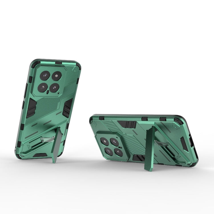 For Xiaomi 14 5G Punk Armor 2 in 1 PC + TPU Phone Case with Holder(Green) - 14 Cases by PMC Jewellery | Online Shopping South Africa | PMC Jewellery | Buy Now Pay Later Mobicred