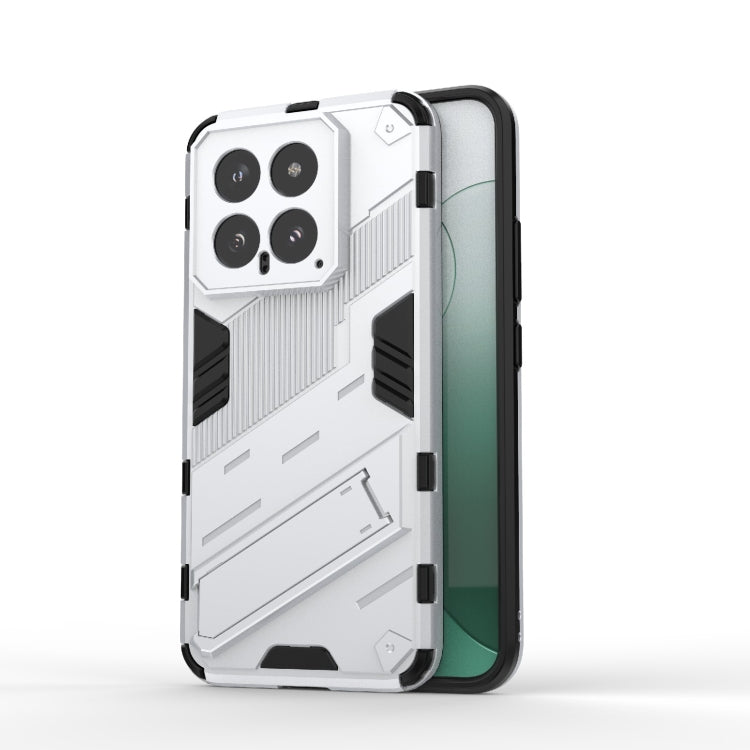 For Xiaomi 14 5G Punk Armor 2 in 1 PC + TPU Phone Case with Holder(White) - 14 Cases by PMC Jewellery | Online Shopping South Africa | PMC Jewellery | Buy Now Pay Later Mobicred