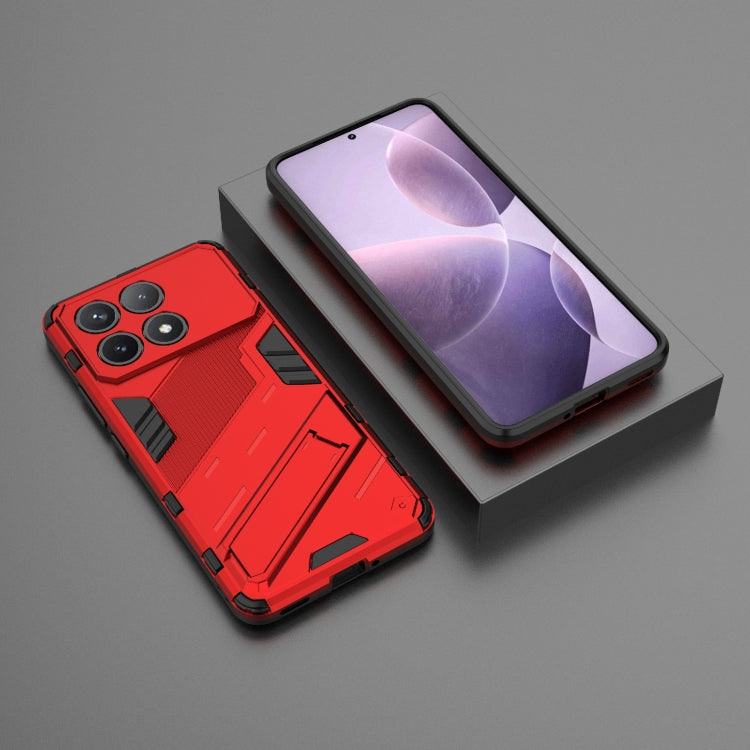 For Xiaomi Redmi K70 5G Punk Armor 2 in 1 PC + TPU Phone Case with Holder(Red) - K70 Cases by PMC Jewellery | Online Shopping South Africa | PMC Jewellery | Buy Now Pay Later Mobicred