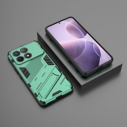 For Xiaomi Redmi K70 5G Punk Armor 2 in 1 PC + TPU Phone Case with Holder(Green) - K70 Cases by PMC Jewellery | Online Shopping South Africa | PMC Jewellery | Buy Now Pay Later Mobicred