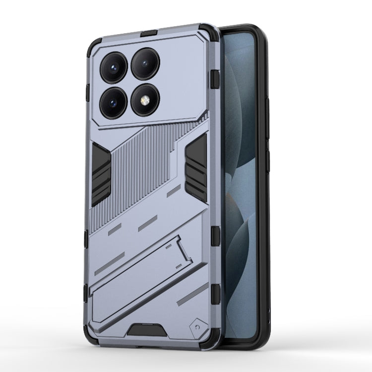 For Xiaomi Redmi K70E 5G Punk Armor 2 in 1 PC + TPU Phone Case with Holder(Grey) - K70E Cases by PMC Jewellery | Online Shopping South Africa | PMC Jewellery | Buy Now Pay Later Mobicred