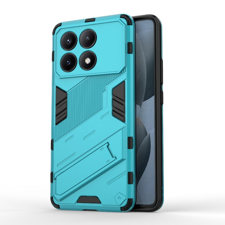 For Xiaomi Redmi K70E 5G Punk Armor 2 in 1 PC + TPU Phone Case with Holder(Blue) - K70E Cases by PMC Jewellery | Online Shopping South Africa | PMC Jewellery | Buy Now Pay Later Mobicred