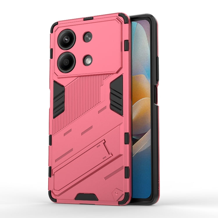 For Xiaomi Redmi Note 13R Pro 5G Punk Armor 2 in 1 PC + TPU Phone Case with Holder(Light Red) - Xiaomi Cases by PMC TechLife | Online Shopping South Africa | PMC TechLife | Buy Now Pay Later Mobicred