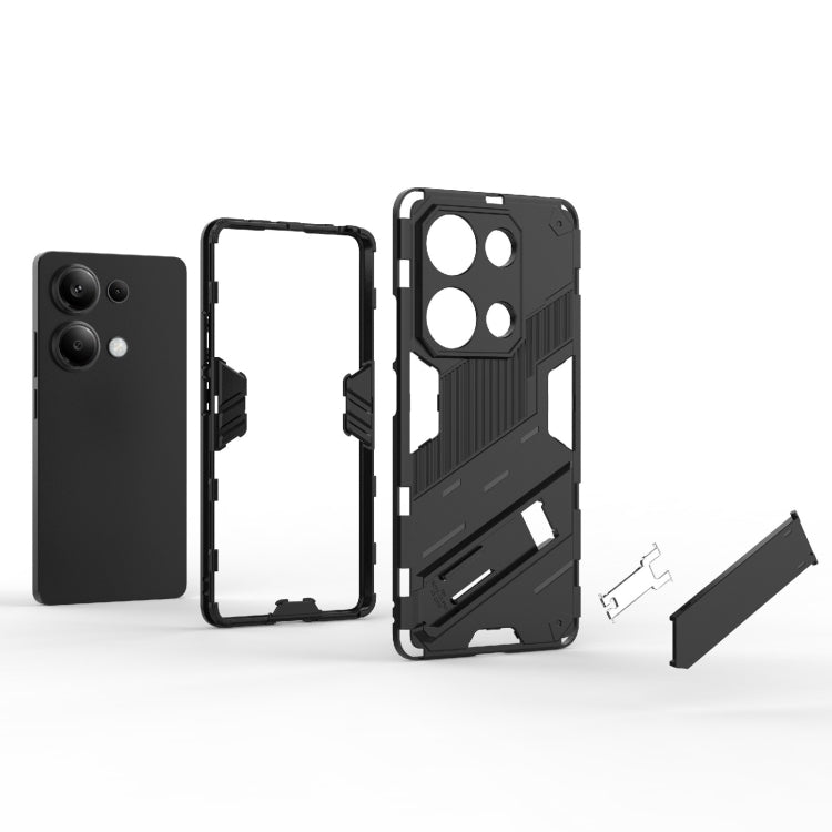For Xiaomi Redmi Note 13 Pro 4G Global Punk Armor 2 in 1 PC + TPU Phone Case with Holder(Black) - Note 13 Pro Cases by PMC TechLife | Online Shopping South Africa | PMC TechLife | Buy Now Pay Later Mobicred