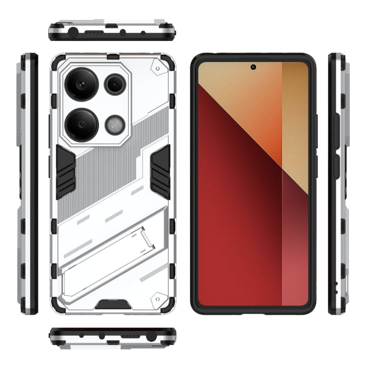 For Xiaomi Redmi Note 13 Pro 4G Global Punk Armor 2 in 1 PC + TPU Phone Case with Holder(White) - Xiaomi Cases by PMC TechLife | Online Shopping South Africa | PMC TechLife | Buy Now Pay Later Mobicred