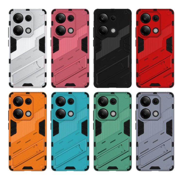 For Xiaomi Redmi Note 13 Pro 4G Global Punk Armor 2 in 1 PC + TPU Phone Case with Holder(White) - Xiaomi Cases by PMC TechLife | Online Shopping South Africa | PMC TechLife | Buy Now Pay Later Mobicred