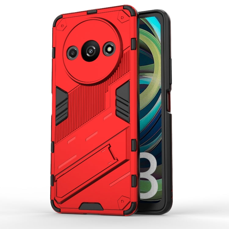 For Xiaomi Redmi A3 4G Global Punk Armor 2 in 1 PC + TPU Phone Case with Holder(Red) - Xiaomi Cases by PMC Jewellery | Online Shopping South Africa | PMC Jewellery | Buy Now Pay Later Mobicred