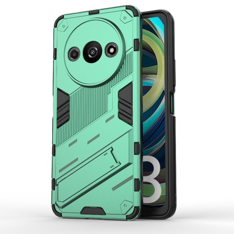 For Xiaomi Redmi A3 4G Global Punk Armor 2 in 1 PC + TPU Phone Case with Holder(Green) - Xiaomi Cases by PMC Jewellery | Online Shopping South Africa | PMC Jewellery | Buy Now Pay Later Mobicred