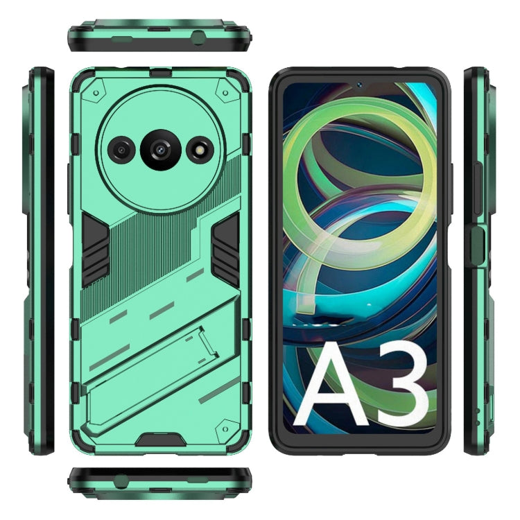 For Xiaomi Redmi A3 4G Global Punk Armor 2 in 1 PC + TPU Phone Case with Holder(Green) - Xiaomi Cases by PMC Jewellery | Online Shopping South Africa | PMC Jewellery | Buy Now Pay Later Mobicred