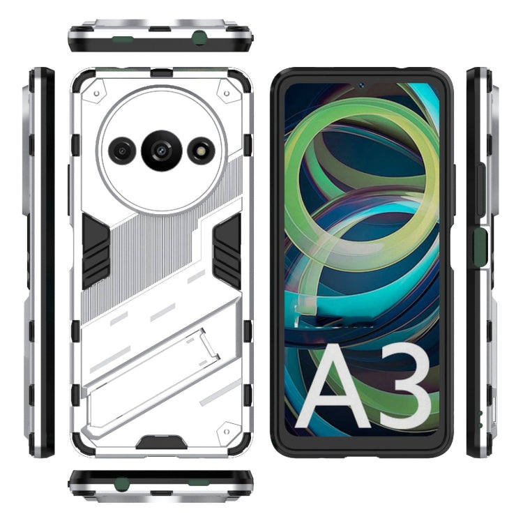 For Xiaomi Redmi A3 4G Global Punk Armor 2 in 1 PC + TPU Phone Case with Holder(White) - Xiaomi Cases by PMC Jewellery | Online Shopping South Africa | PMC Jewellery | Buy Now Pay Later Mobicred