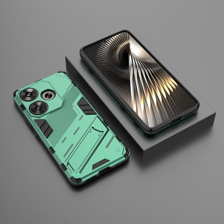 For Xiaomi Redmi Turbo 3 5G Punk Armor 2 in 1 PC + TPU Phone Case with Holder(Green) - Xiaomi Cases by PMC TechLife | Online Shopping South Africa | PMC TechLife | Buy Now Pay Later Mobicred