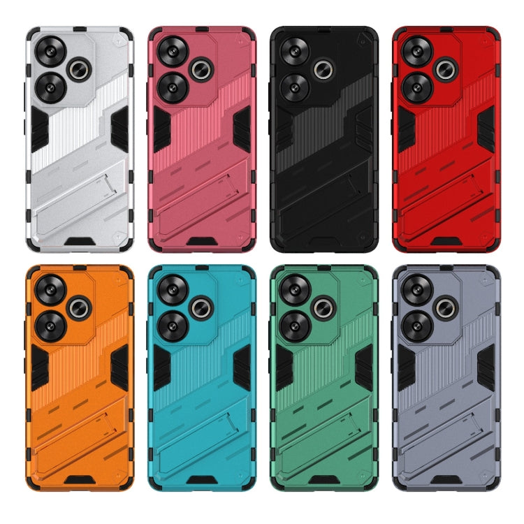 For Xiaomi Redmi Turbo 3 5G Punk Armor 2 in 1 PC + TPU Phone Case with Holder(Green) - Xiaomi Cases by PMC TechLife | Online Shopping South Africa | PMC TechLife | Buy Now Pay Later Mobicred