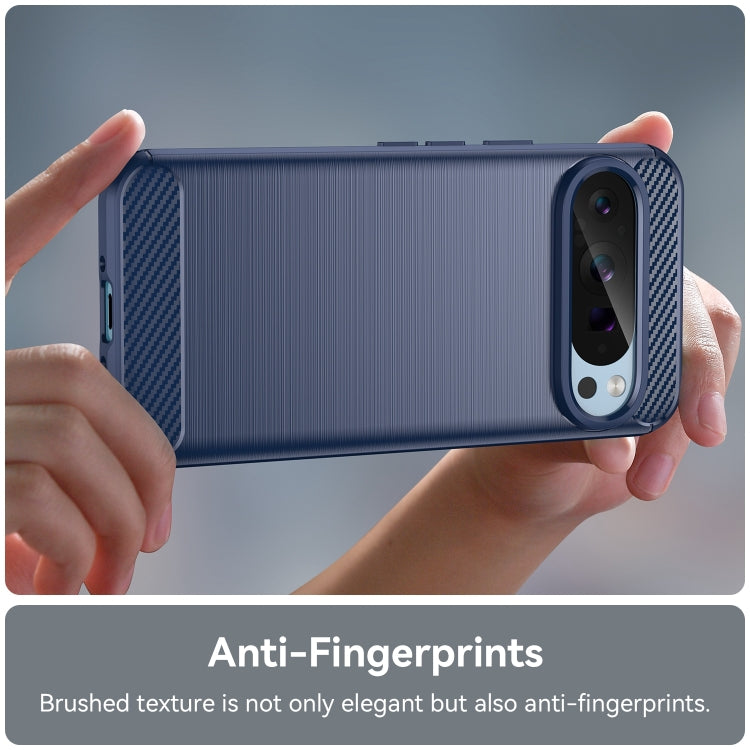 For Google Pixel 9 Carbon Fiber Brushed Texture TPU Phone Case(Blue) - Google Cases by PMC TechLife | Online Shopping South Africa | PMC TechLife | Buy Now Pay Later Mobicred