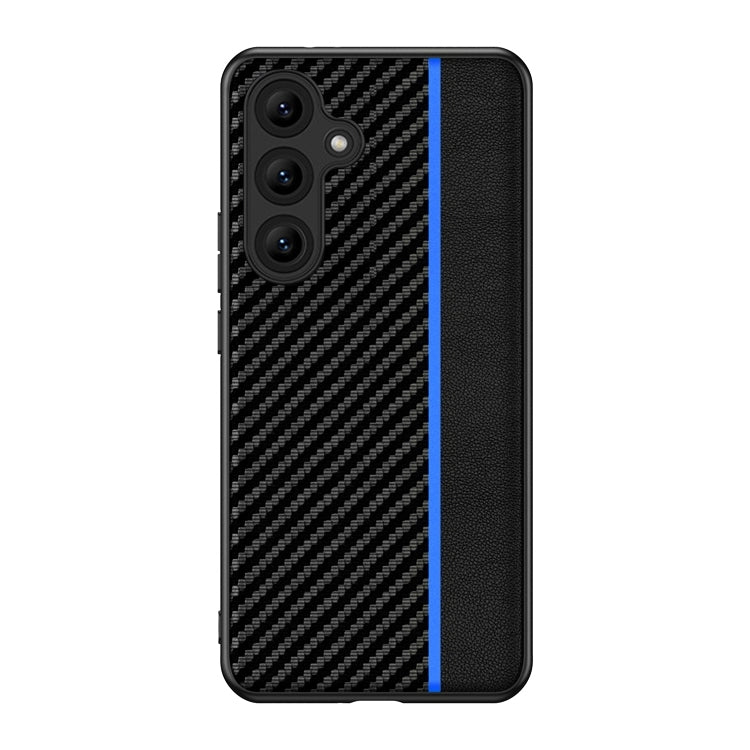 For Samsung Galaxy S25+ 5G Ultra-thin Carbon Fiber Texture Splicing Phone Case(Blue) - Galaxy S25+ 5G Cases by PMC Jewellery | Online Shopping South Africa | PMC Jewellery | Buy Now Pay Later Mobicred