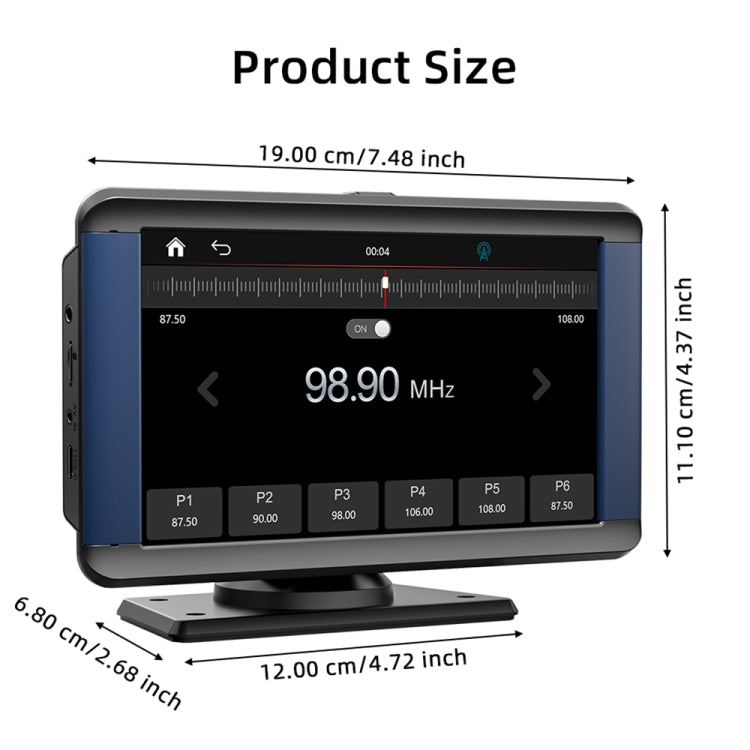 B300R 7 inch Portable Car MP5 Player Built-in Driving Recorder Support CarPlay / Android Auto(Black) - Car MP3 & MP4 & MP5 by PMC TechLife | Online Shopping South Africa | PMC TechLife | Buy Now Pay Later Mobicred