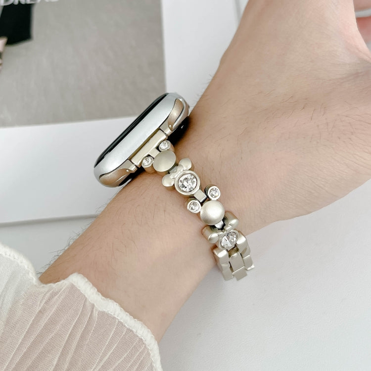 For Apple Watch SE 40mm Metal Diamond Bear Chain Watch Band(Starlight) - free shipping - PMc TechLife - Order now!