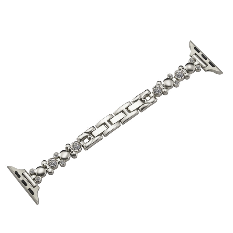 For Apple Watch Series 2 42mm Metal Diamond Bear Chain Watch Band(Starlight) - Watch Bands by PMC TechLife | Online Shopping South Africa | PMC TechLife