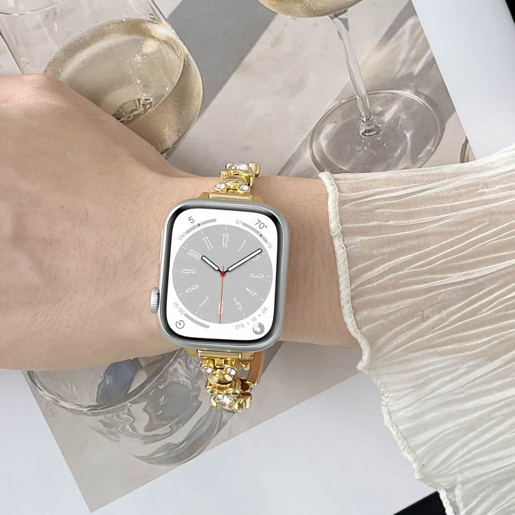 For Apple Watch SE 40mm Metal Diamond Bear Chain Watch Band(Starlight) - free shipping - PMc TechLife - Order now!