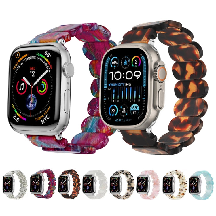 For Apple Watch 38mm Stretch Rope Resin Watch Band(Dark Brown White) - Watch Bands by PMC TechLife | Online Shopping South Africa | PMC TechLife