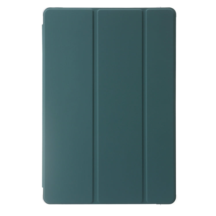 For Huawei MatePad Pro 13.2 2023 Clear Acrylic 3-Fold Leather Tablet Case(Dark Green) - Huawei by PMC TechLife | Online Shopping South Africa | PMC TechLife | Buy Now Pay Later Mobicred