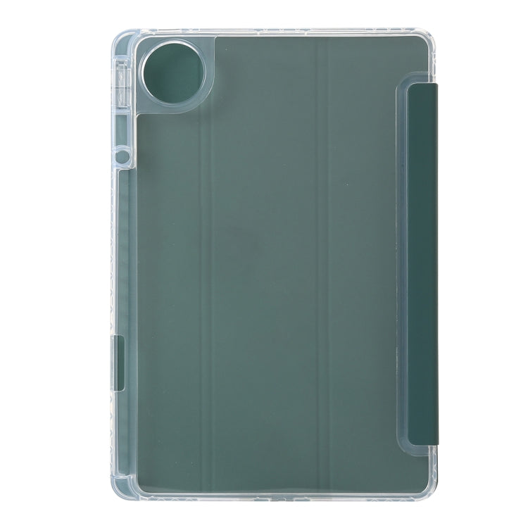 For Huawei MatePad Pro 13.2 2023 Clear Acrylic 3-Fold Leather Tablet Case(Dark Green) - Huawei by PMC TechLife | Online Shopping South Africa | PMC TechLife | Buy Now Pay Later Mobicred
