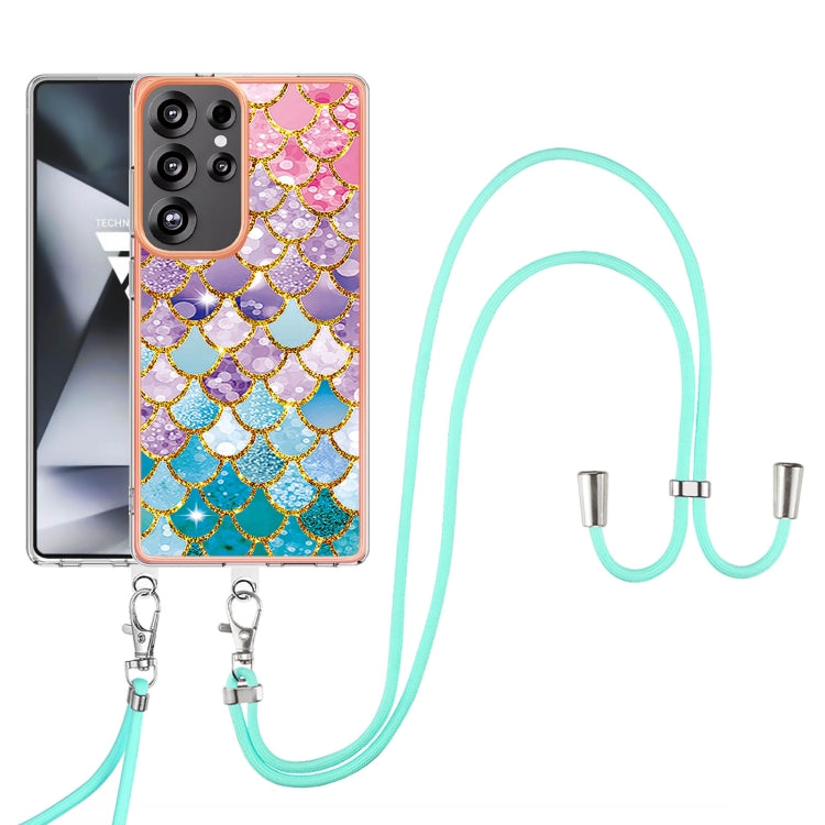 For Samsung Galaxy S25 Ultra 5G Electroplating Pattern IMD TPU Shockproof Case with Neck Lanyard(Colorful Scales) - Galaxy S25 Ultra 5G Cases by PMC Jewellery | Online Shopping South Africa | PMC Jewellery | Buy Now Pay Later Mobicred