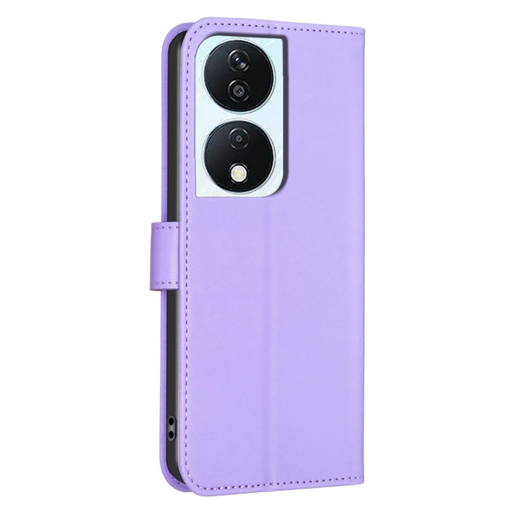 For Honor X7b Four-leaf Embossed Leather Phone Case(Purple) - Honor Cases by PMC Jewellery | Online Shopping South Africa | PMC Jewellery