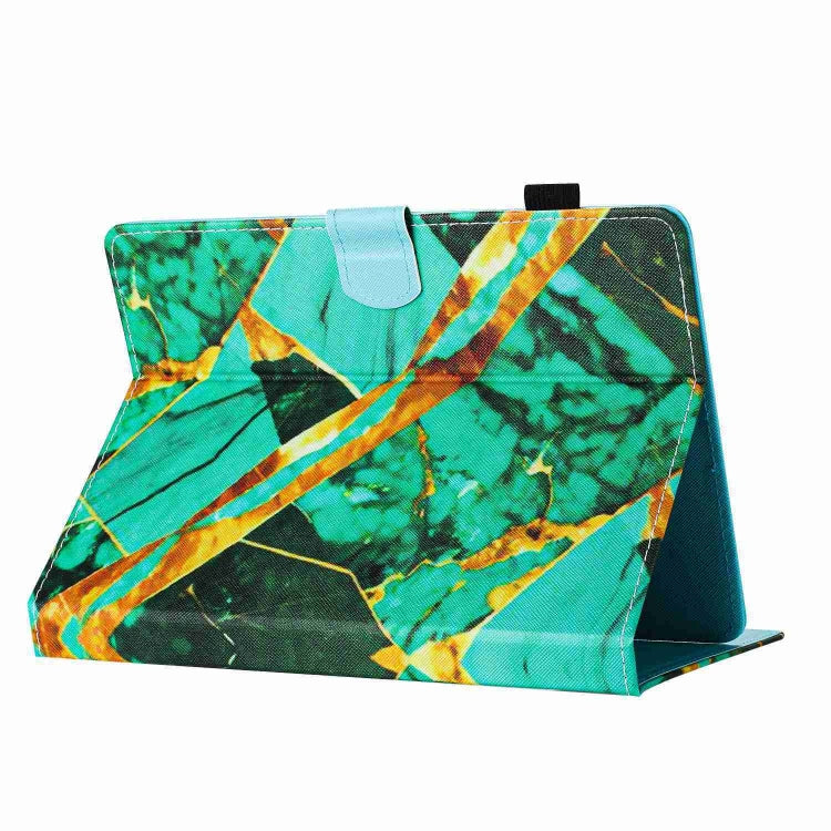 For 10 inch Universal Marble Pattern Stitching Leather Tablet Case(Gold Green) - 10 - 11 inch by PMC TechLife | Online Shopping South Africa | PMC TechLife | Buy Now Pay Later Mobicred