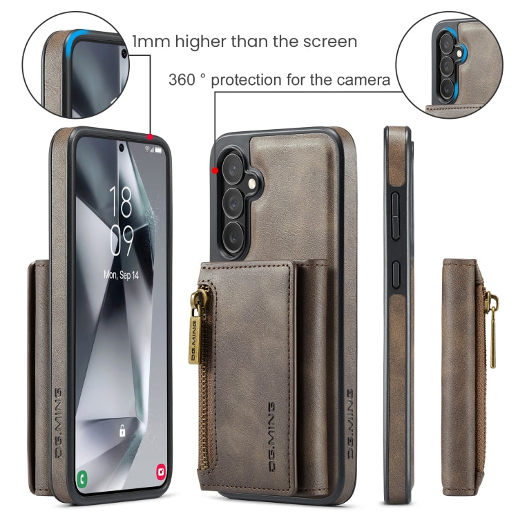 For Samsung Galaxy S24 5G DG.MING M5 Series Zip RFID Multi Card Detachable Leather Phone Case(Coffee) - Galaxy S24 5G Cases by DG.MING | Online Shopping South Africa | PMC Jewellery | Buy Now Pay Later Mobicred