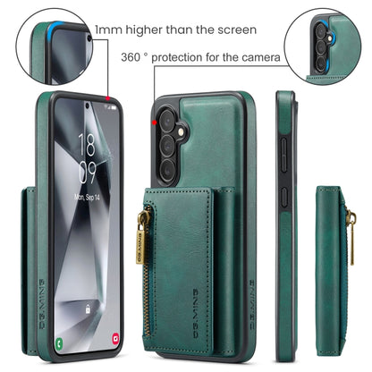 For Samsung Galaxy S24 FE 5G DG.MING M5 Series Zip RFID Multi Card Detachable Leather Phone Case(Green) - Galaxy S24 FE 5G Cases by DG.MING | Online Shopping South Africa | PMC Jewellery | Buy Now Pay Later Mobicred