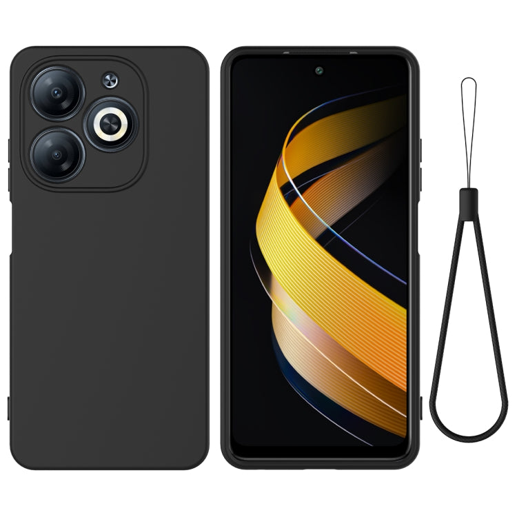 For Infinix Smart 8 Solid Color Liquid Silicone Dropproof Full Coverage Phone Case(Black) - Infinix Cases by PMC TechLife | Online Shopping South Africa | PMC TechLife | Buy Now Pay Later Mobicred