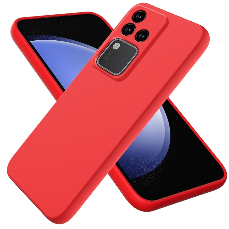 For vivo S18 / S18 Pro / V30 / V30 Pro Solid Color Liquid Silicone Dropproof Full Coverage Protective Case(Red) - S18 Cases by PMC TechLife | Online Shopping South Africa | PMC TechLife