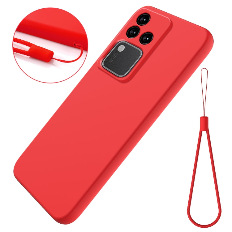 For vivo S18 / S18 Pro / V30 / V30 Pro Solid Color Liquid Silicone Dropproof Full Coverage Protective Case(Red) - S18 Cases by PMC TechLife | Online Shopping South Africa | PMC TechLife