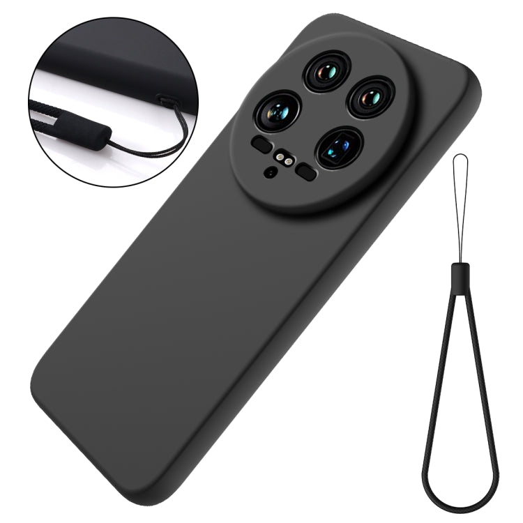 For Xiaomi 14 Ultra Solid Color Liquid Silicone Dropproof Full Coverage Phone Case(Black) - 14 Ultra Cases by PMC TechLife | Online Shopping South Africa | PMC TechLife