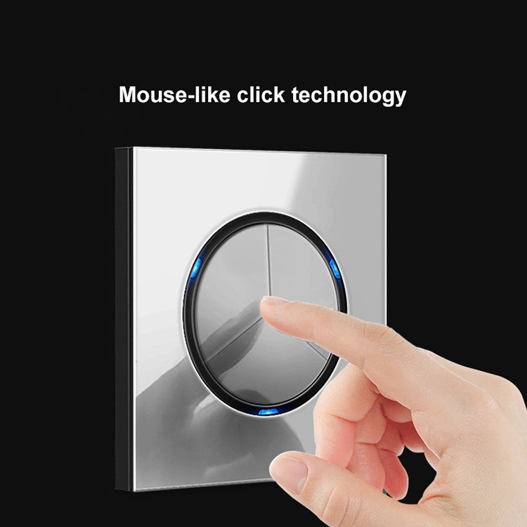 86mm Round LED Tempered Glass Switch Panel, Gray Round Glass, Style:Four Billing Control -  by PMC Jewellery | Online Shopping South Africa | PMC Jewellery | Buy Now Pay Later Mobicred