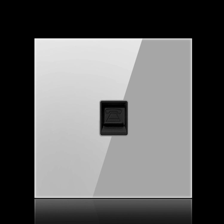 86mm Round LED Tempered Glass Switch Panel, Gray Round Glass, Style:Telephone Socket - Switch by PMC TechLife | Online Shopping South Africa | PMC TechLife | Buy Now Pay Later Mobicred