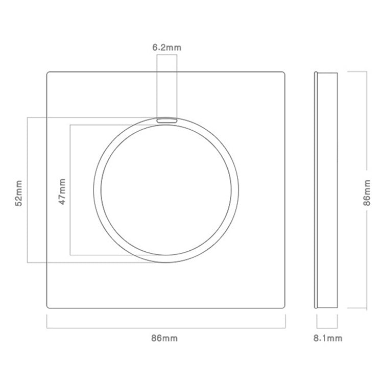 86mm Round LED Tempered Glass Switch Panel, Gray Round Glass, Style:Telephone Socket - Switch by PMC TechLife | Online Shopping South Africa | PMC TechLife | Buy Now Pay Later Mobicred
