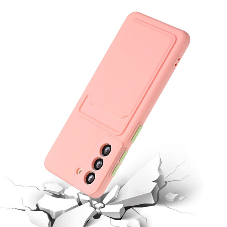 For Samsung Galaxy S24 5G / S25 5G Card Slot Design Shockproof TPU Phone Case(Pink) - Galaxy S24 5G Cases by PMC Jewellery | Online Shopping South Africa | PMC Jewellery | Buy Now Pay Later Mobicred