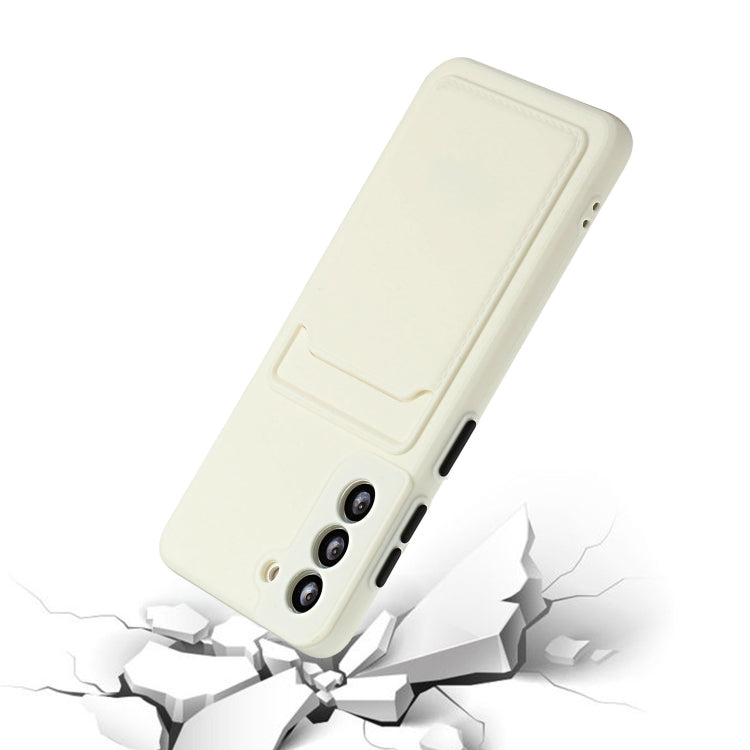 For Samsung Galaxy S24+ / S25+ Card Slot Design Shockproof TPU Phone Case(White) - Galaxy S24+ 5G Cases by PMC Jewellery | Online Shopping South Africa | PMC Jewellery | Buy Now Pay Later Mobicred