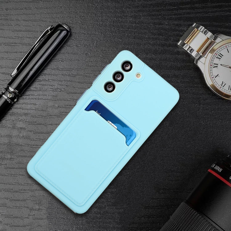 For Samsung Galaxy S24+ / S25+ Card Slot Design Shockproof TPU Phone Case(Sky Blue) - Galaxy S24+ 5G Cases by PMC Jewellery | Online Shopping South Africa | PMC Jewellery | Buy Now Pay Later Mobicred