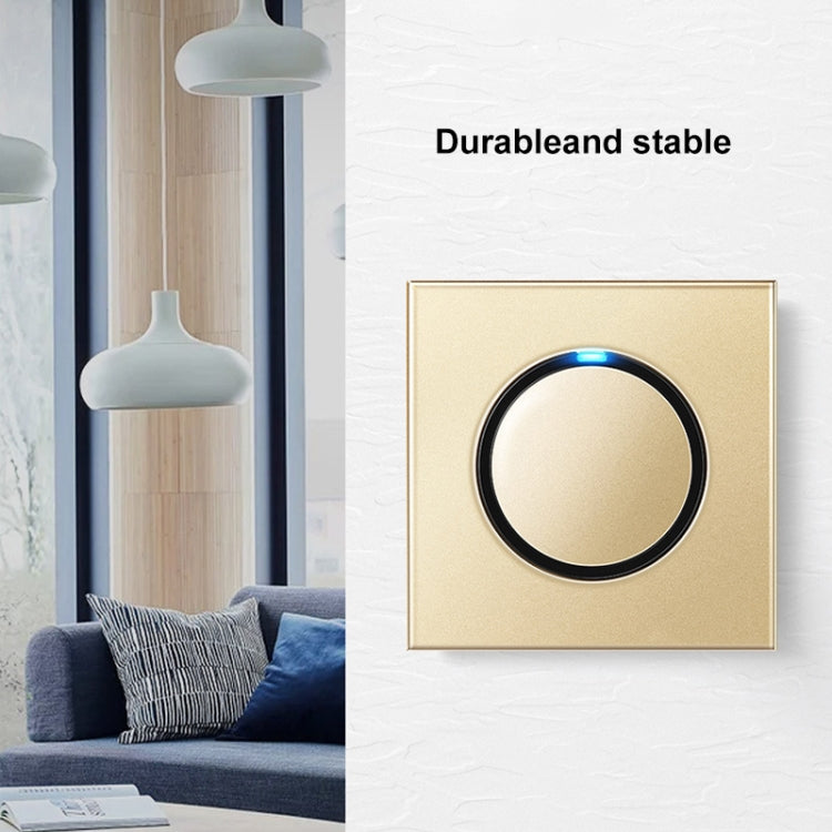 86mm Round LED Tempered Glass Switch Panel, Gold Round Glass, Style:Telephone-Computer Socket - free shipping - PMC Jewellery - Order now!