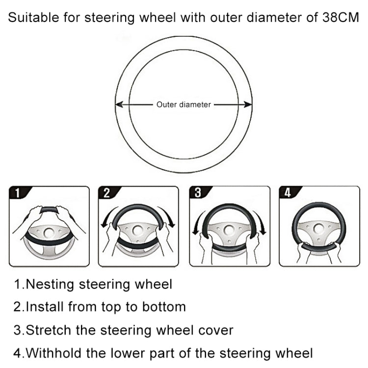 D Style Car Universal Anti-skid Steering Wheel Cover, Diameter: 38cm(Black Blue Line) - Steering Wheel Accessories by PMC TechLife | Online Shopping South Africa | PMC TechLife | Buy Now Pay Later Mobicred