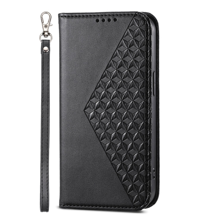 For Google Pixel 9 Pro Cubic Grid Calf Texture Magnetic Leather Phone Case(Black) - Google Cases by PMC TechLife | Online Shopping South Africa | PMC TechLife | Buy Now Pay Later Mobicred