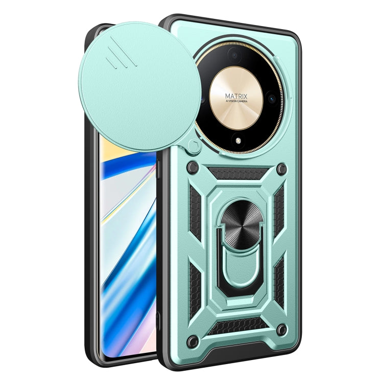 For Honor X9b Sliding Camera Cover Design TPU+PC Phone Case(Green) - Honor Cases by PMC TechLife | Online Shopping South Africa | PMC TechLife | Buy Now Pay Later Mobicred