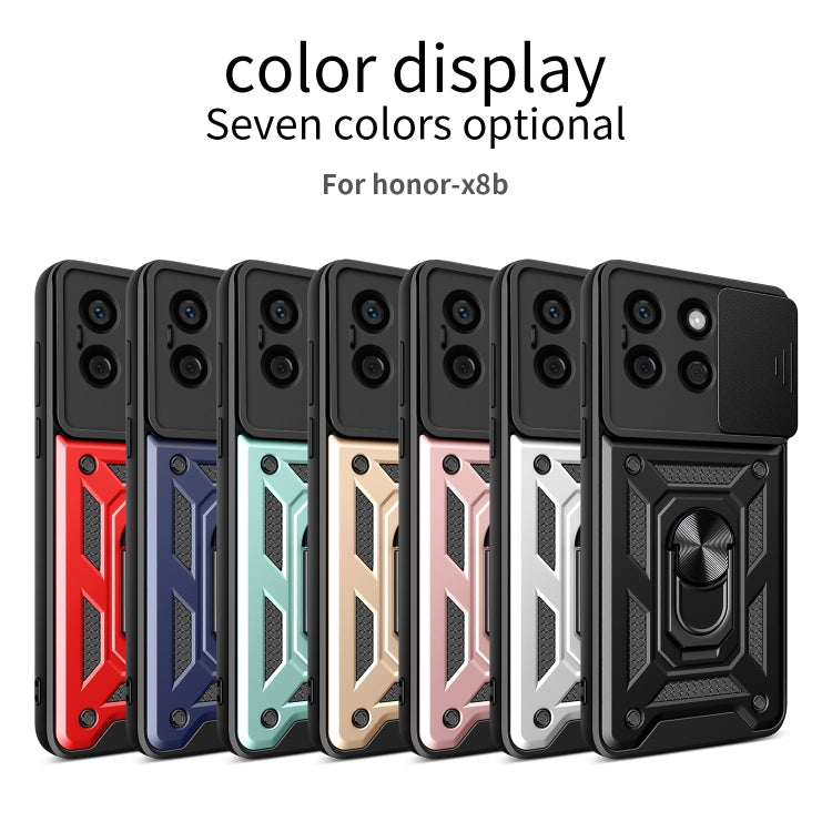 For Honor X8b Sliding Camera Cover Design TPU+PC Phone Case(Blue) - Honor Cases by PMC TechLife | Online Shopping South Africa | PMC TechLife | Buy Now Pay Later Mobicred