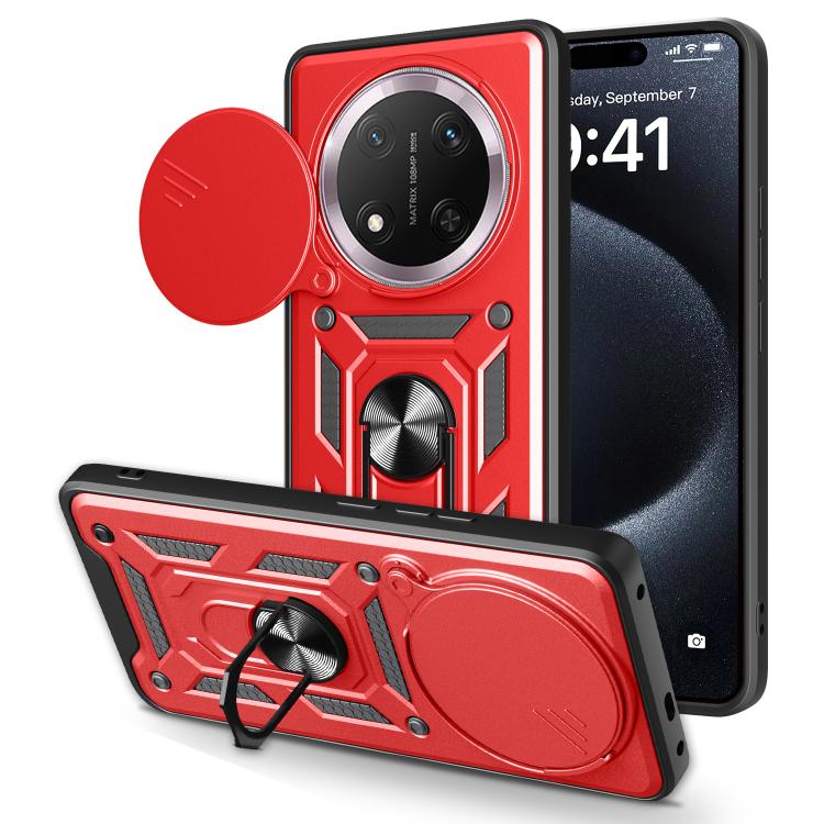 For Honor X60 Pro / X9c Sliding Camera Cover Design TPU+PC Phone Case(Red) - free shipping - PMC TechLife - Order now!